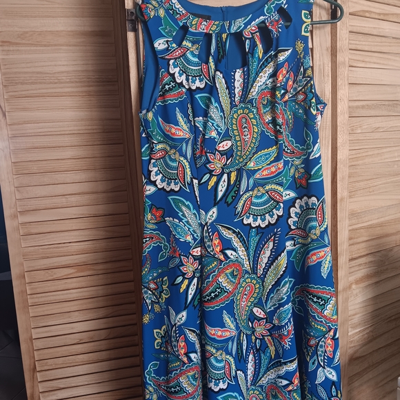 Blue Paisley Dress Size 14 - Picture 7 of 8